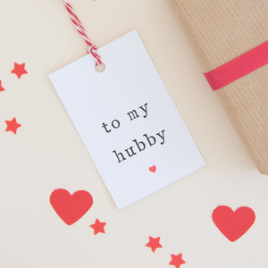 'To my wifey or hubby' Gift Tag