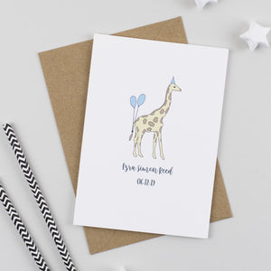 Personalised Animal New Baby Card