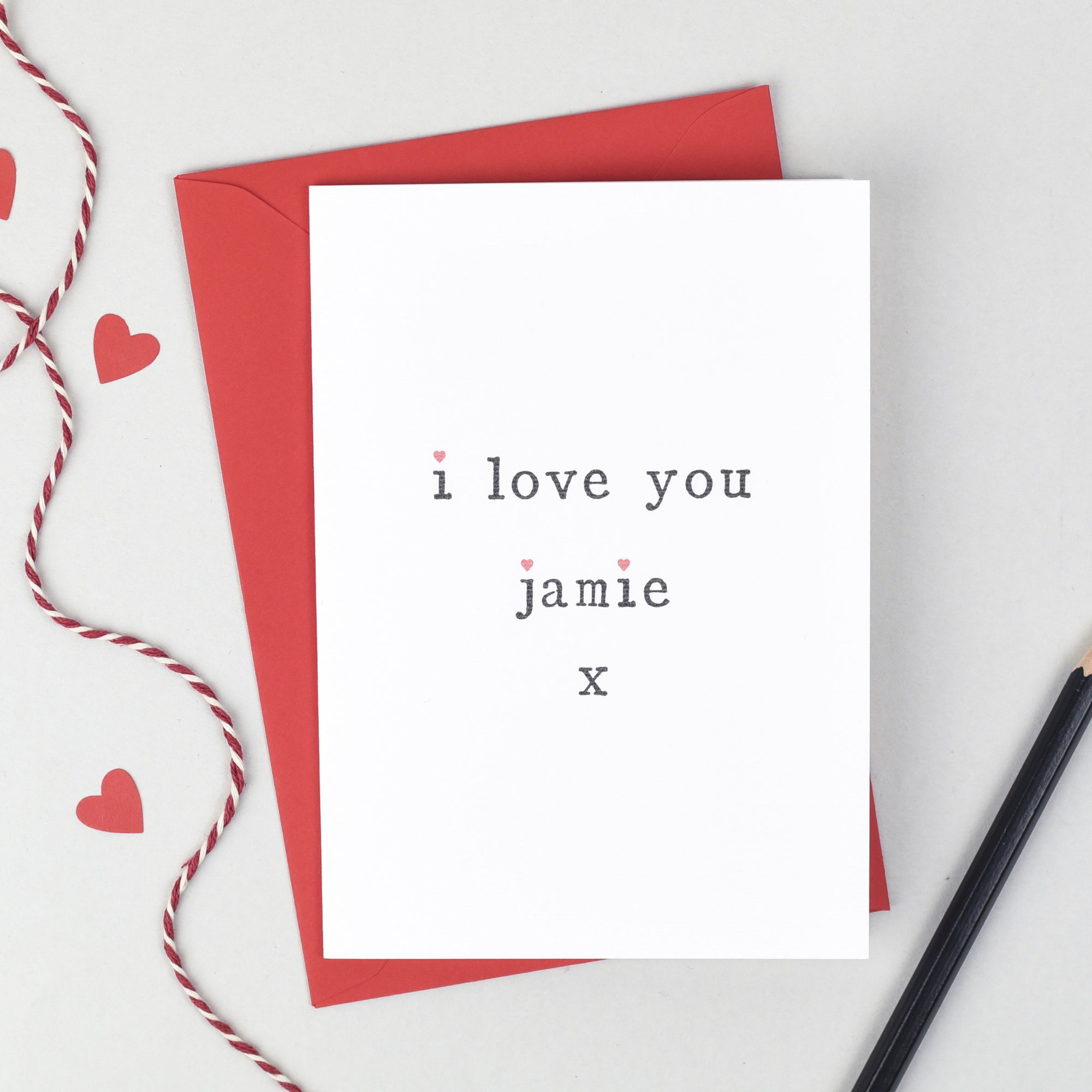 Personalised 'I Love You' Card