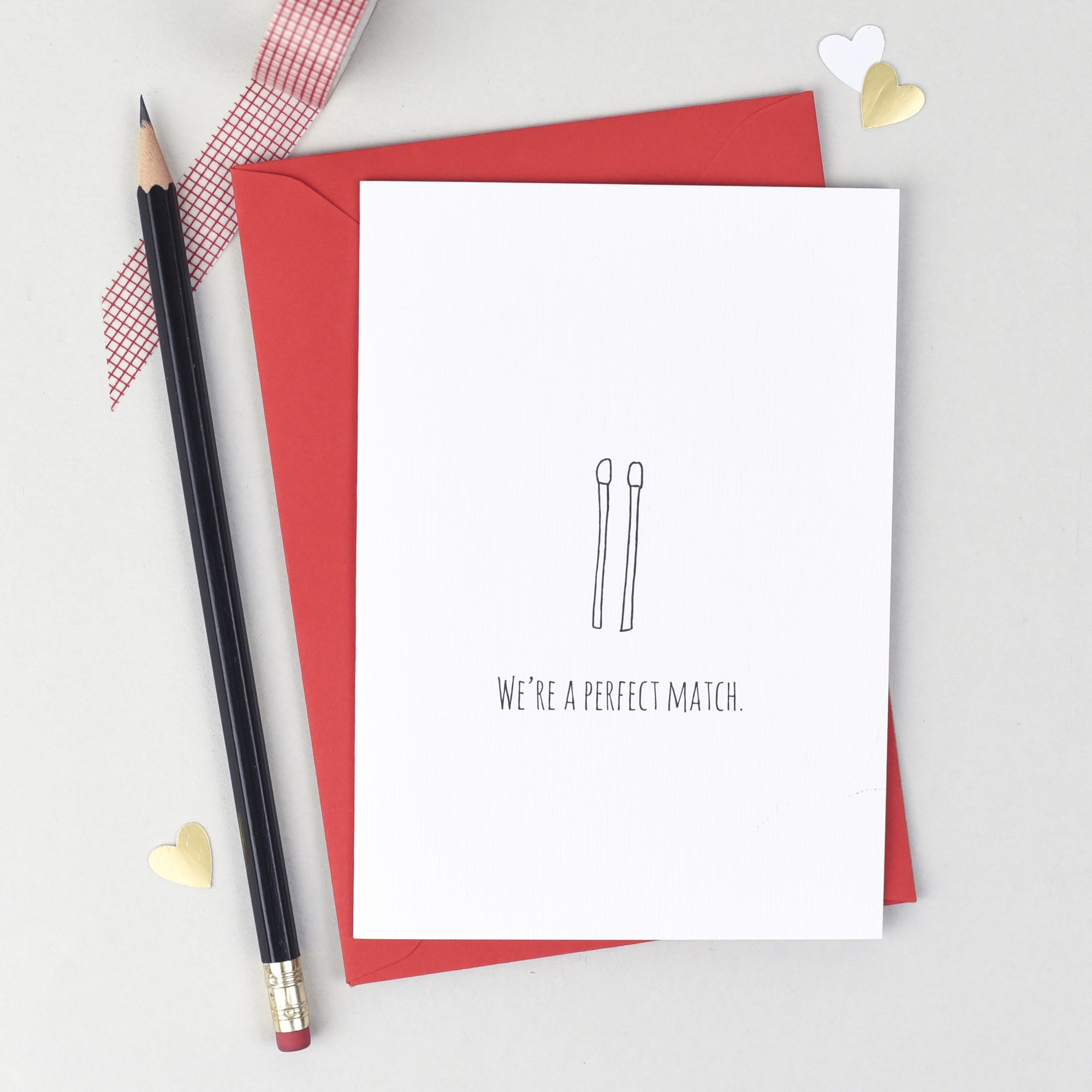 We're A Perfect Match Anniversary Card