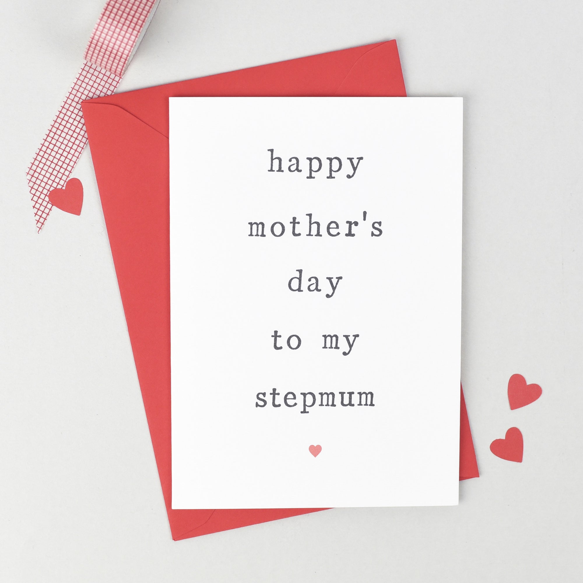 Stepmum Mothers Day Card Red 