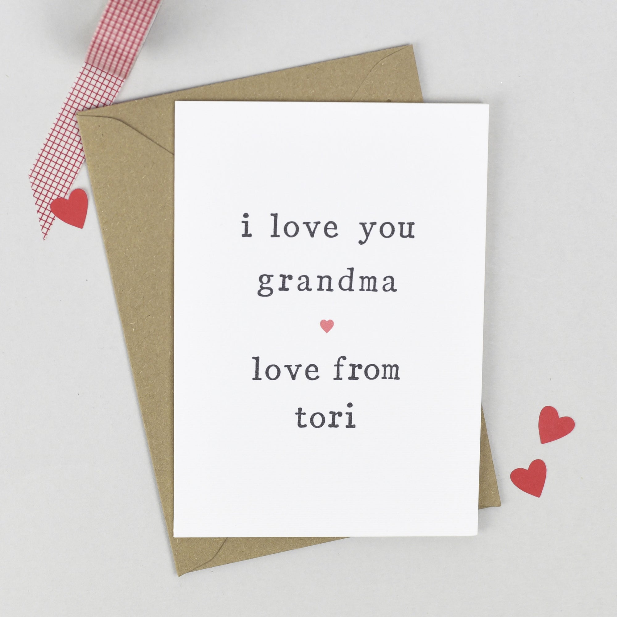 Personalised 'Love You' Mother's Day or Birthday Card