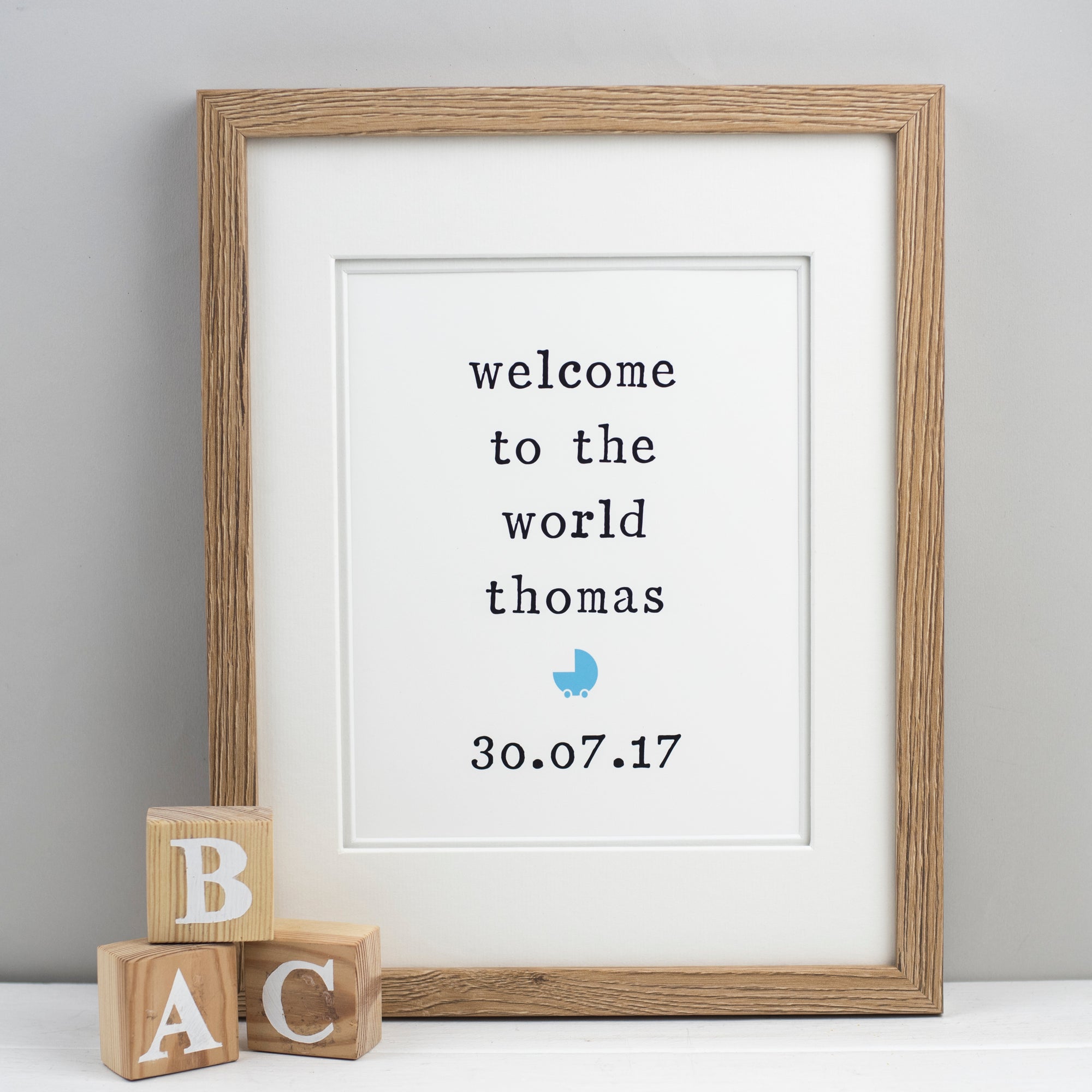 'Welcome to the world' Personalised Unframed New Baby Print