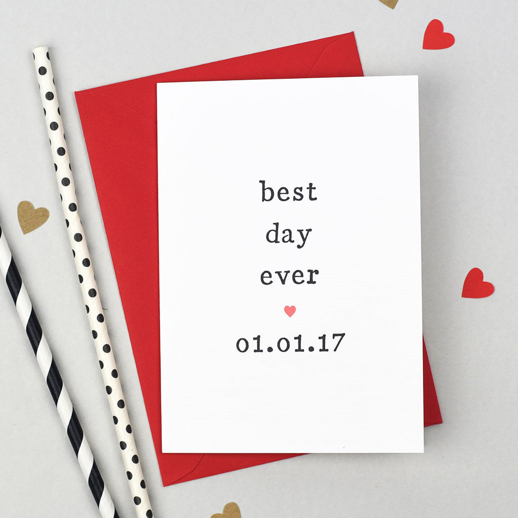 Personalised 'Best Day Ever' Wedding Card