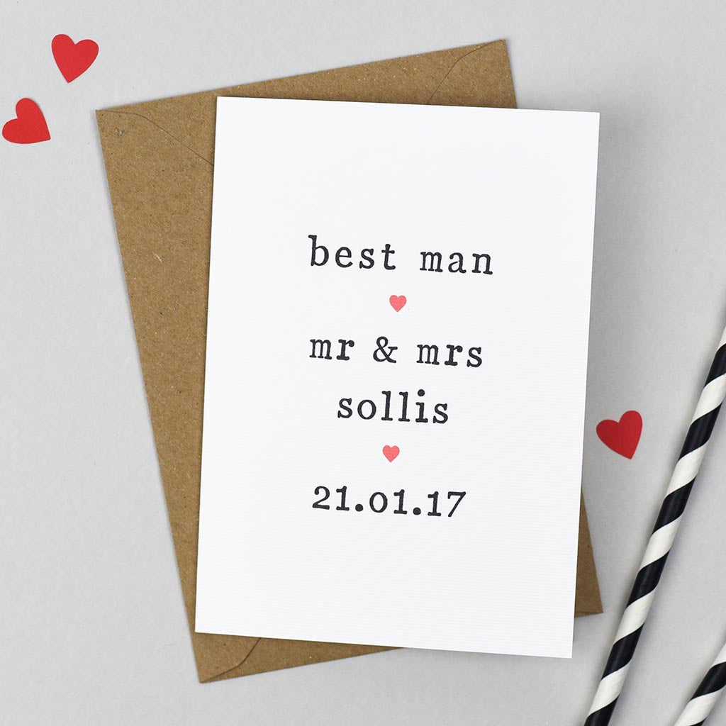 Personalised Best Man Card