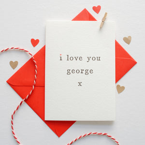 Personalised 'I Love You' Card