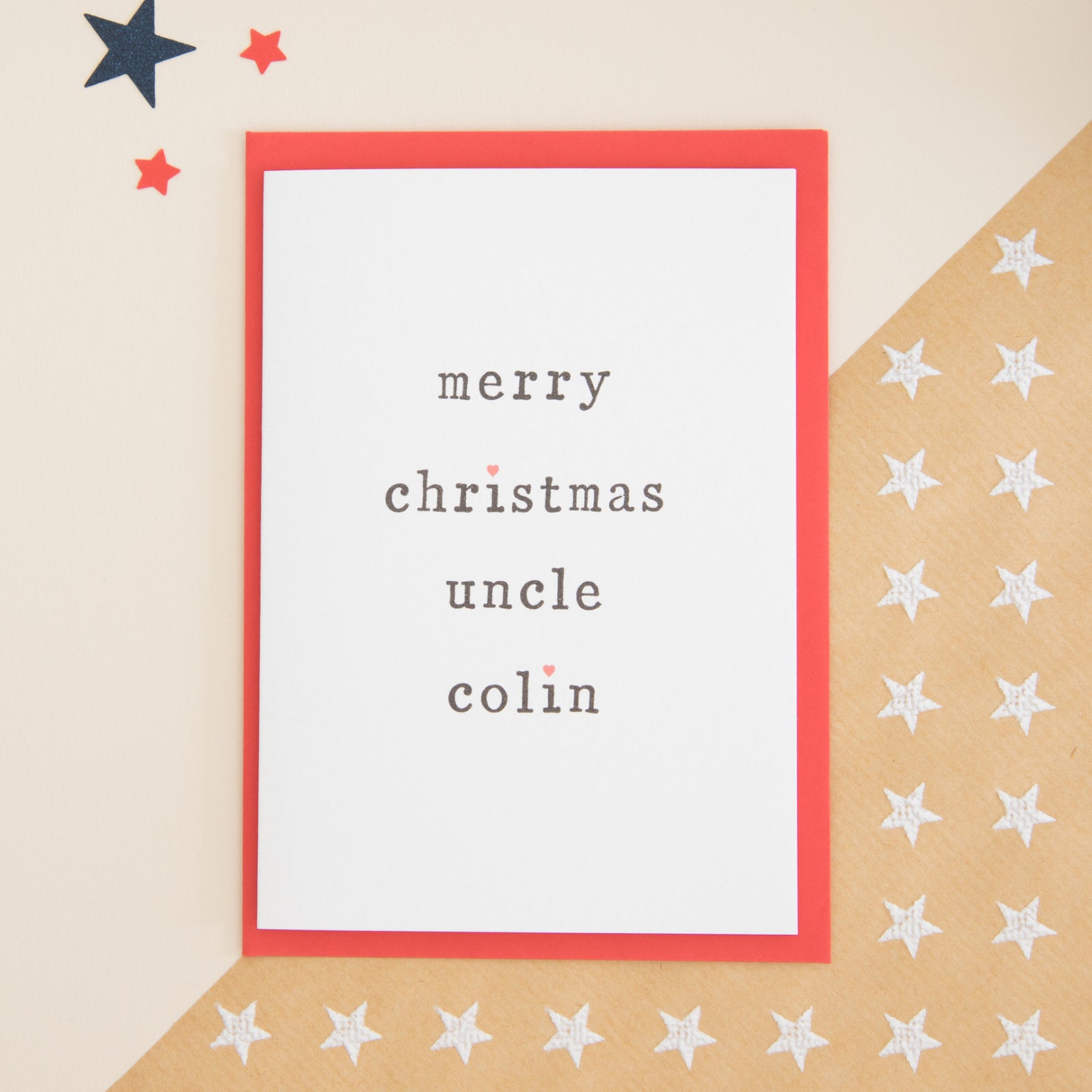 Personalised Happy Christmas Uncle or Auntie Card