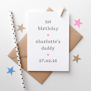 Personalised '1st Birthday As' Card