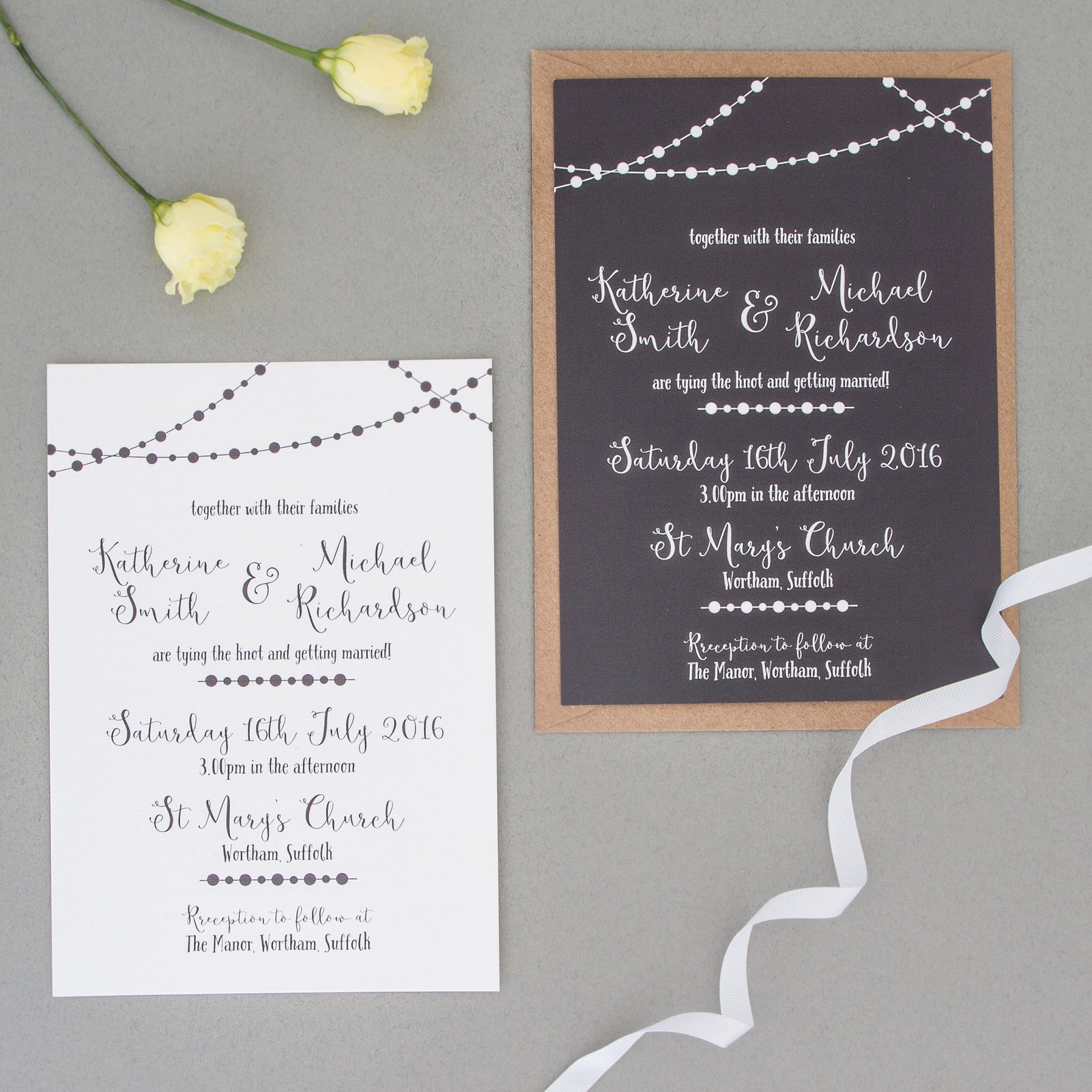 Fairy Light Wedding Invitation Set