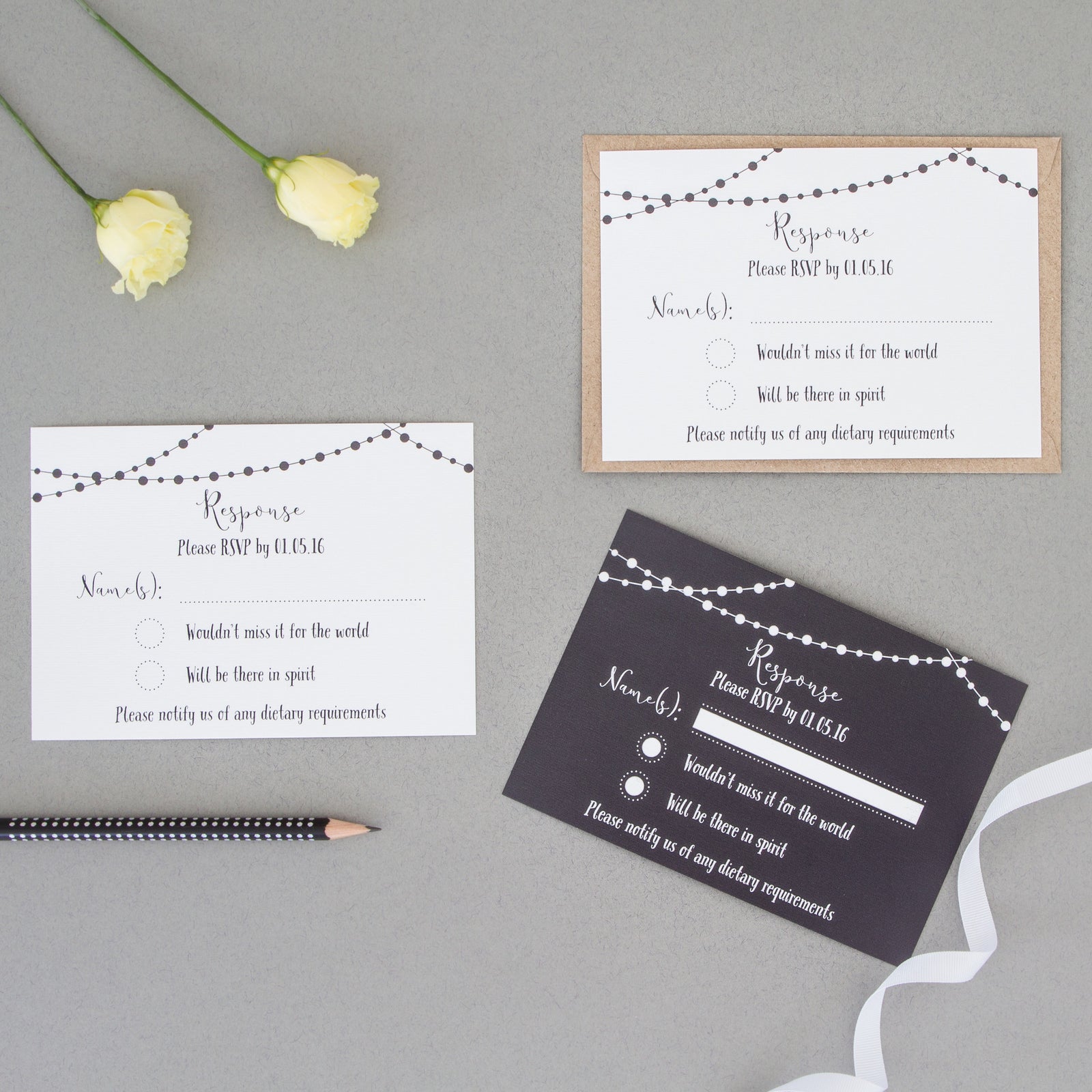 Fairy Light Wedding Invitation Set