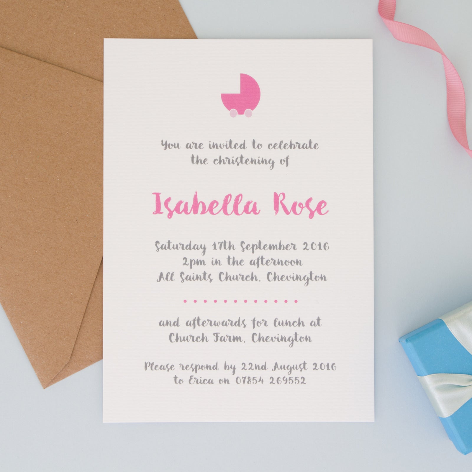 Personalised Christening Or Naming Ceremony Invitations