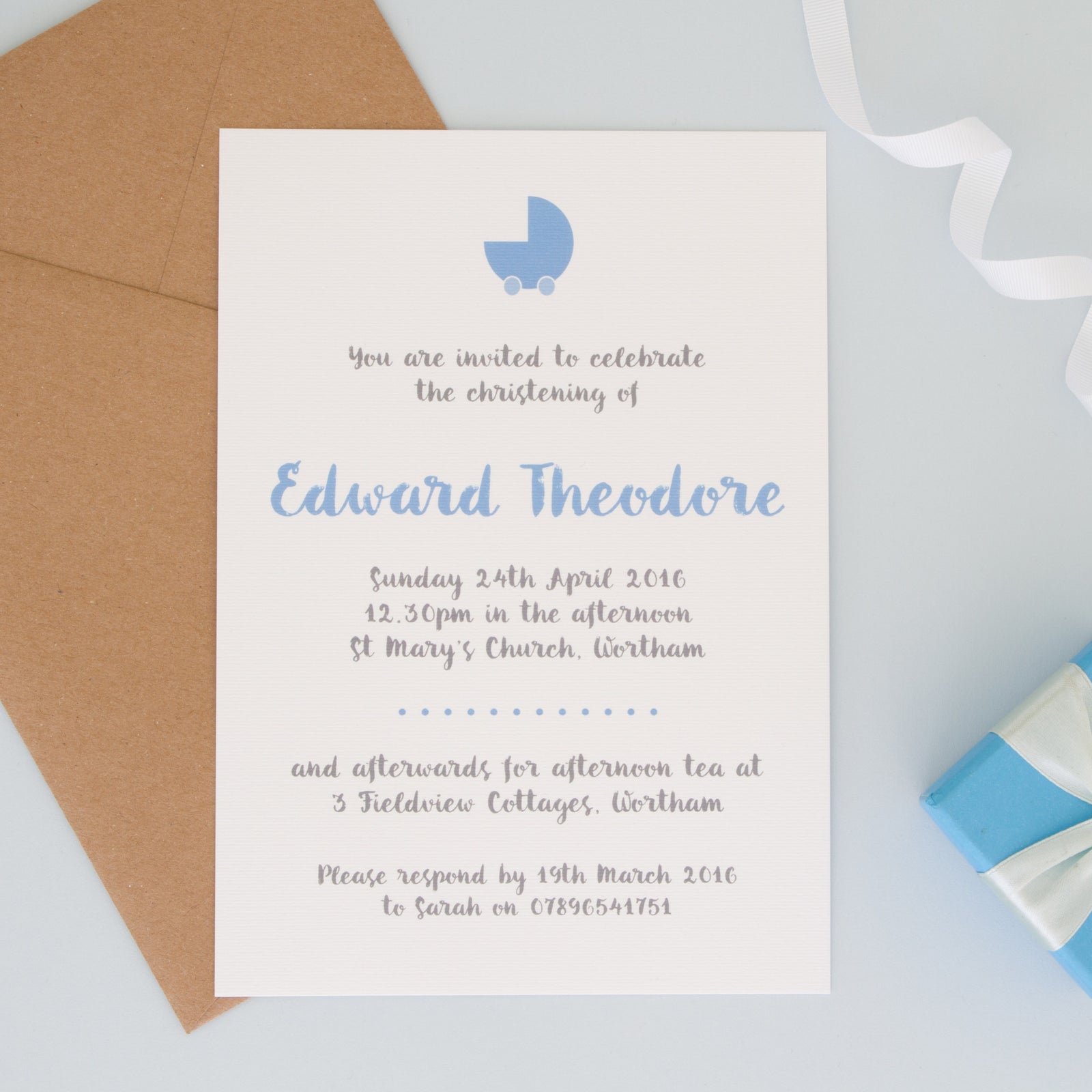 Personalised Christening Or Naming Ceremony Invitations