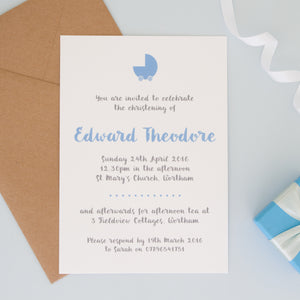Personalised Christening Or Naming Ceremony Invitations