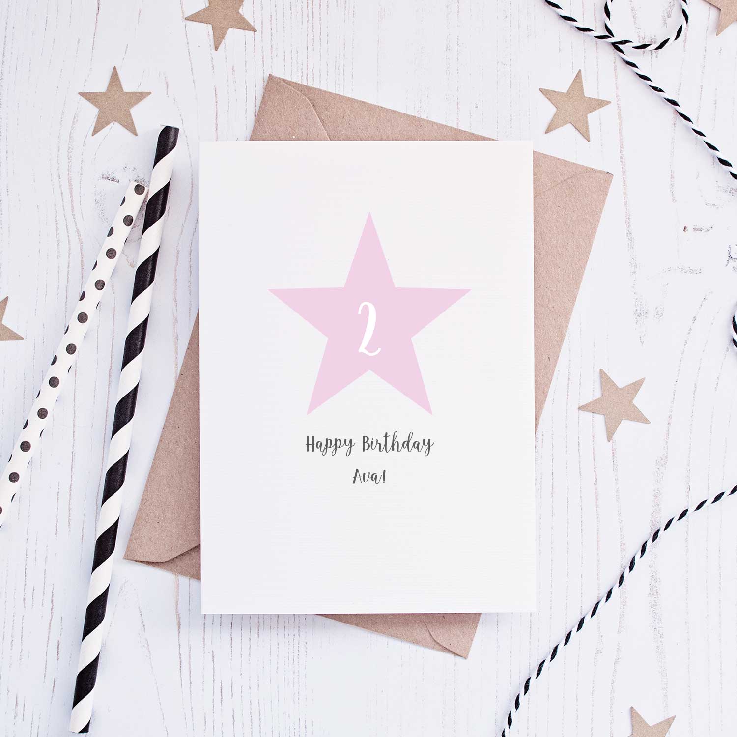 Second Birthday Star Milestone Card