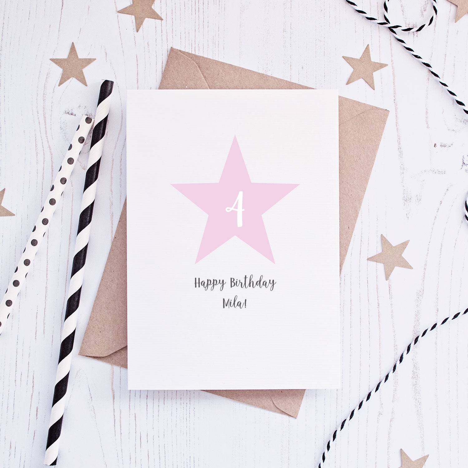 Fourth Birthday Star Milestone Card