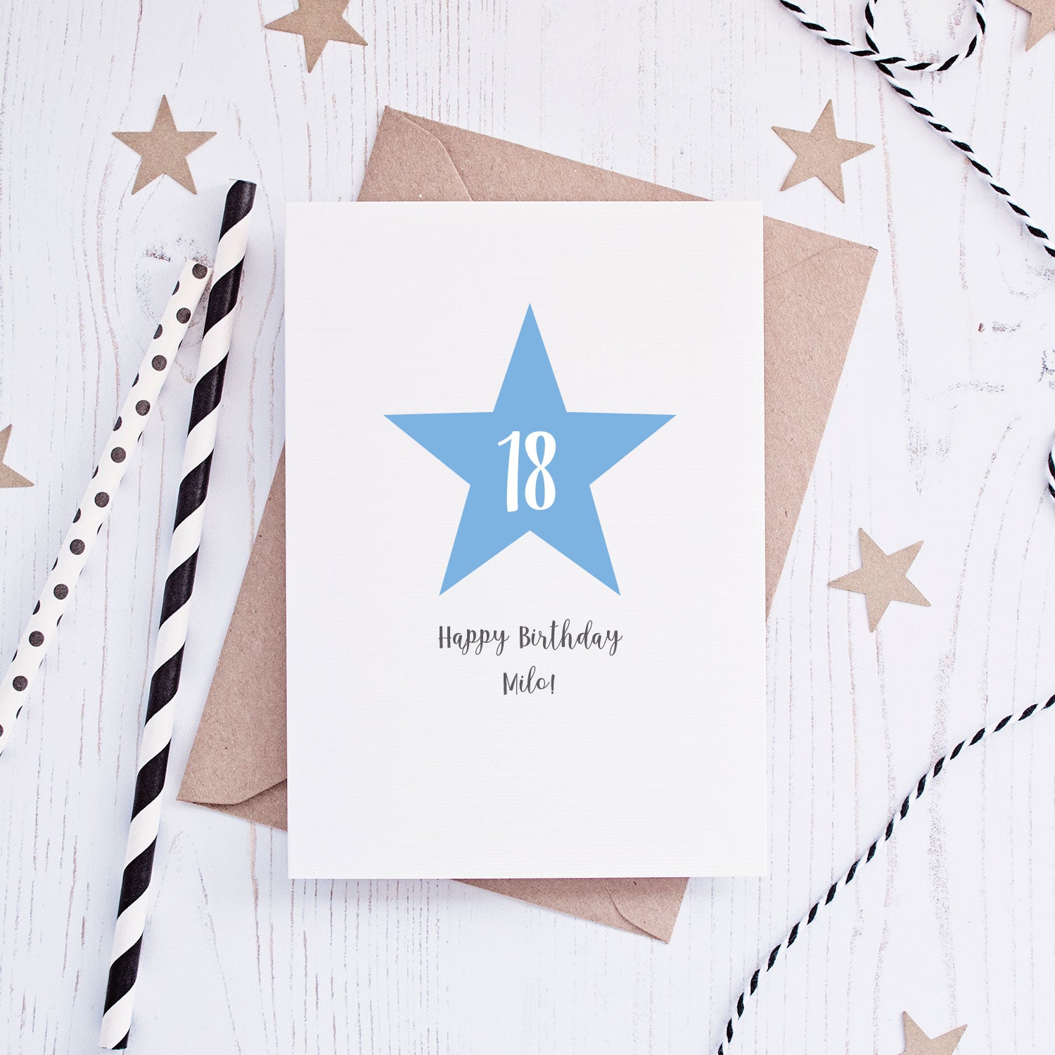 Eighteenth Birthday Star Milestone Card