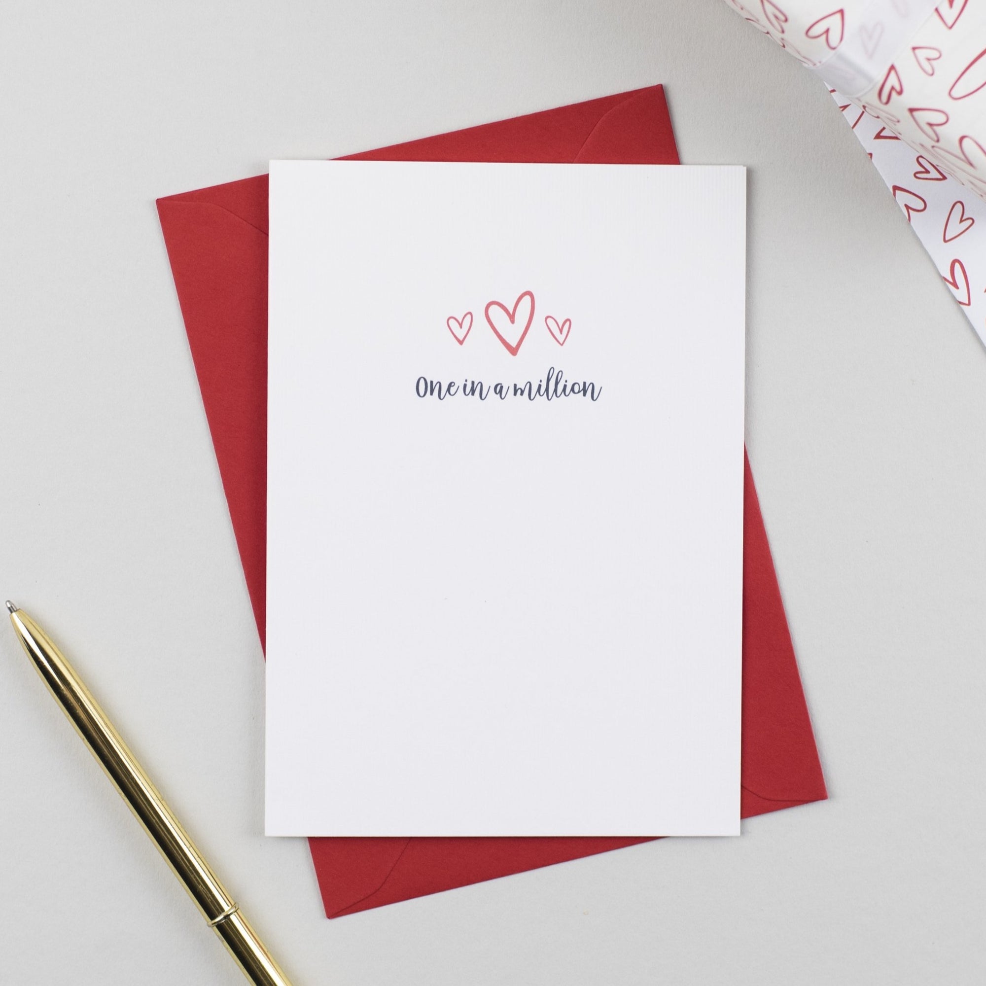 'One in a Million' Heart Anniversary or Valentines Card