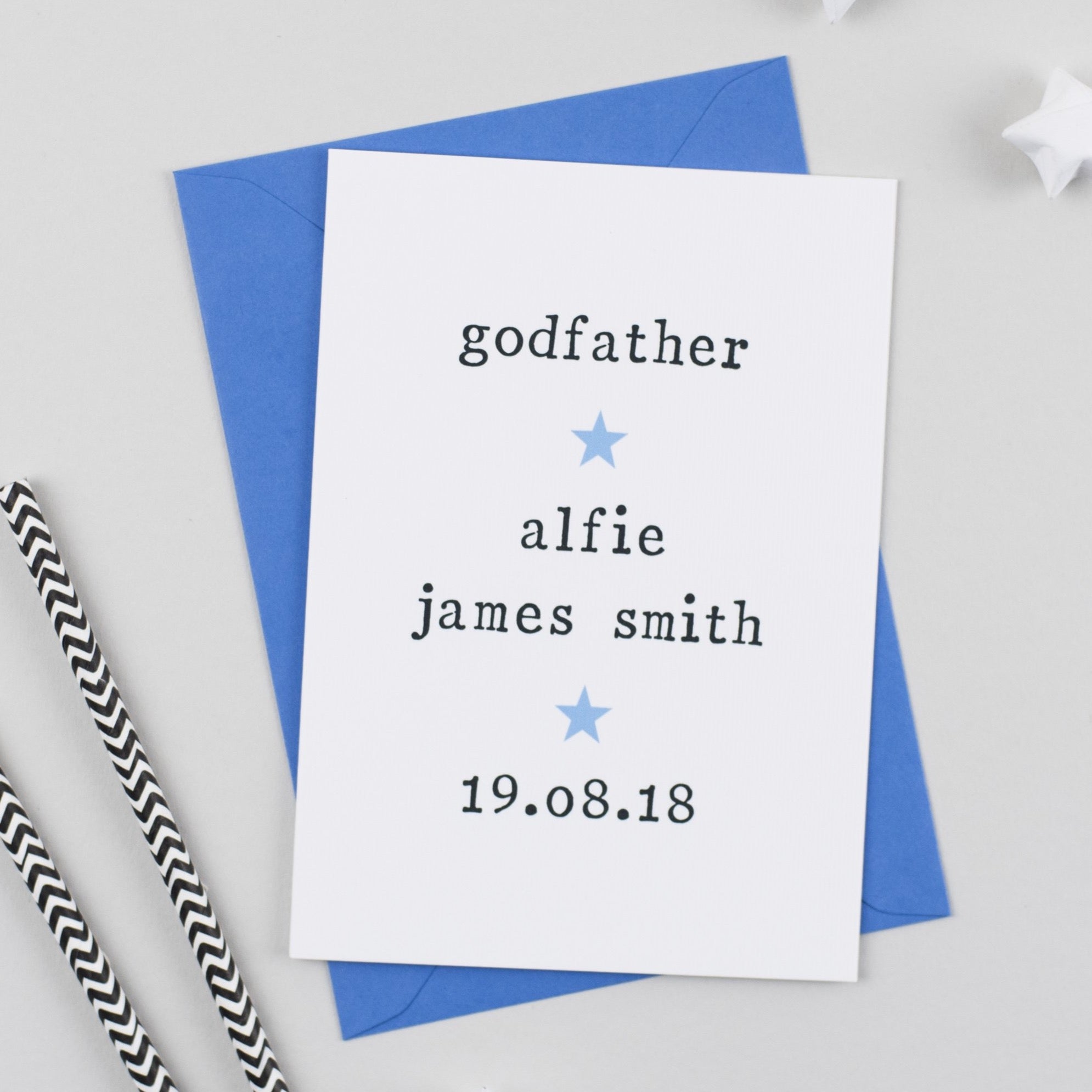 Personalised Godparent Card