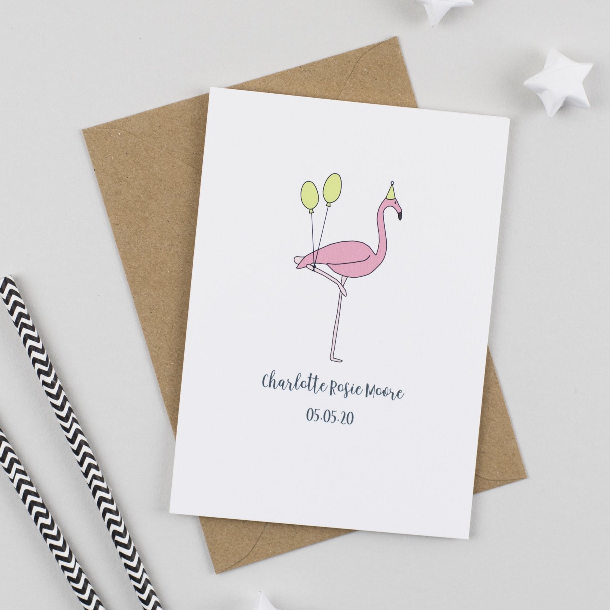 Personalised Animal New Baby Card