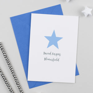 Personalised Giant Star New Baby Card