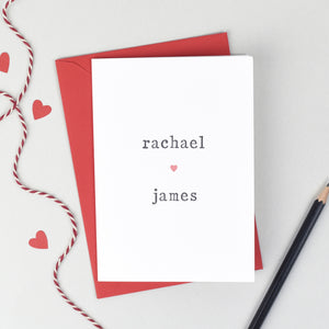 Personalised Couple Heart Card