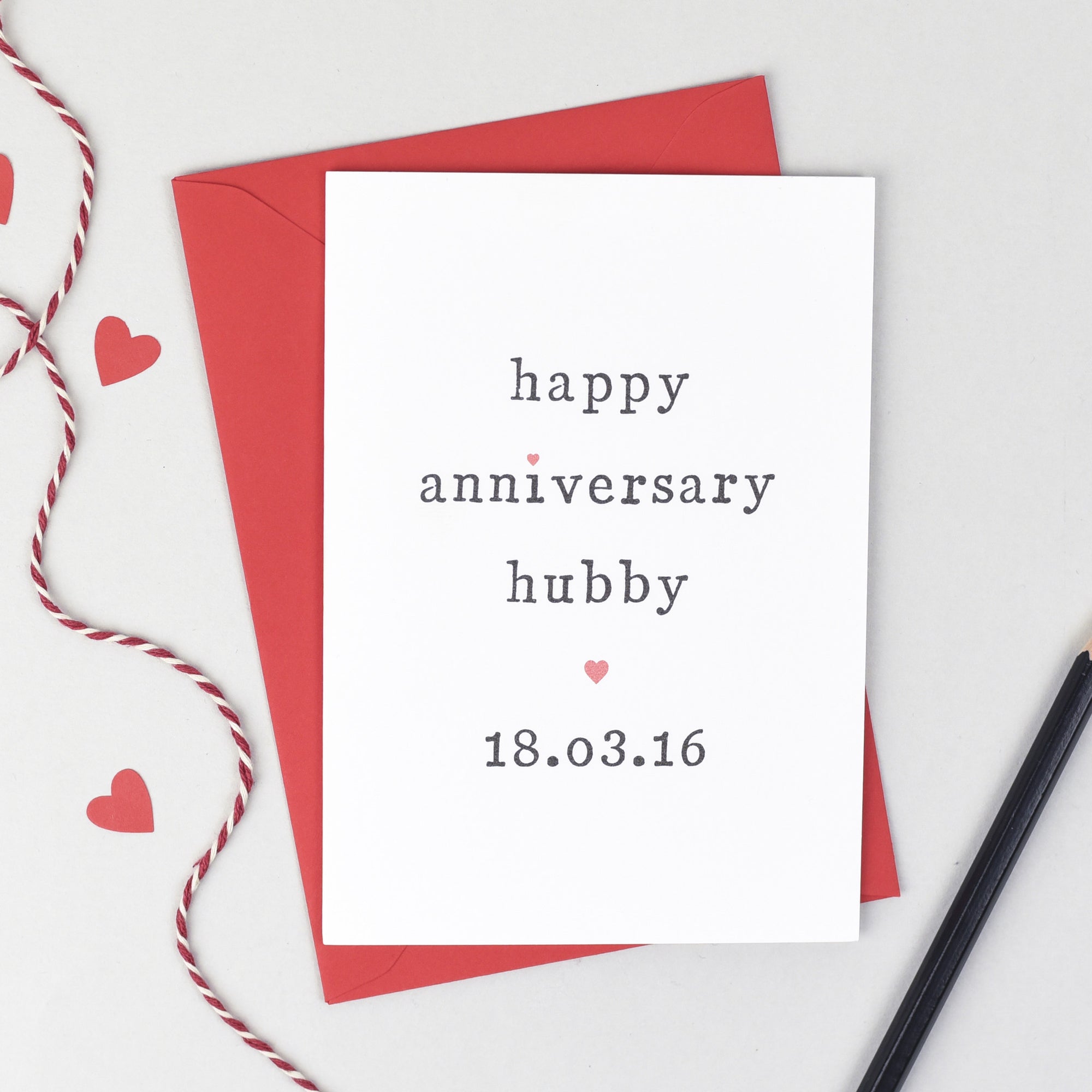 Personalised Happy Anniversary Hubby Or Wifey Card