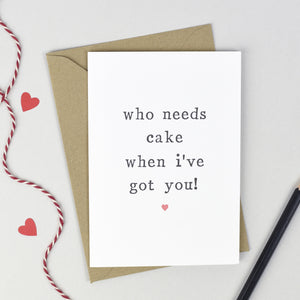 Personalised 'Who Needs' Anniversary Card