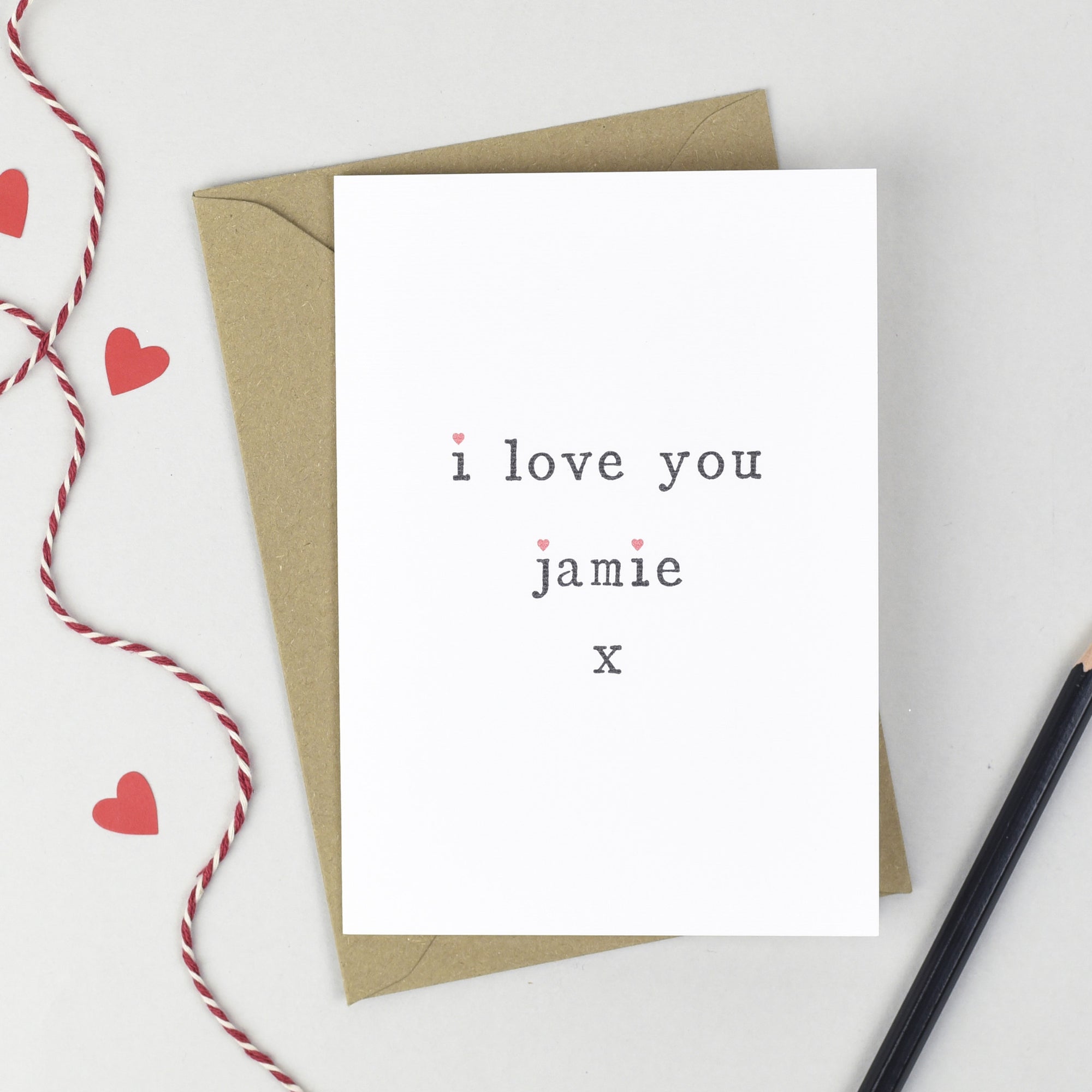 Personalised 'I Love You' Card