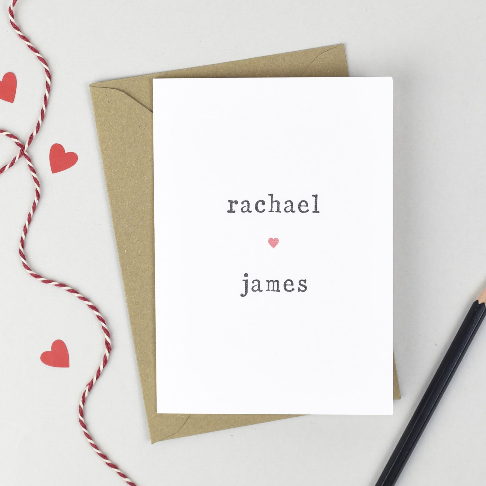 Personalised Couple Heart Card