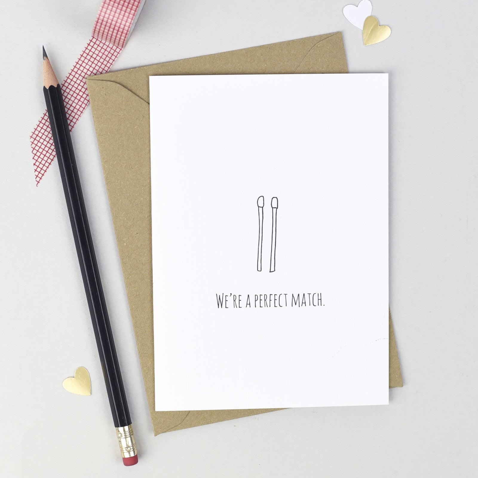 We're A Perfect Match Anniversary Card