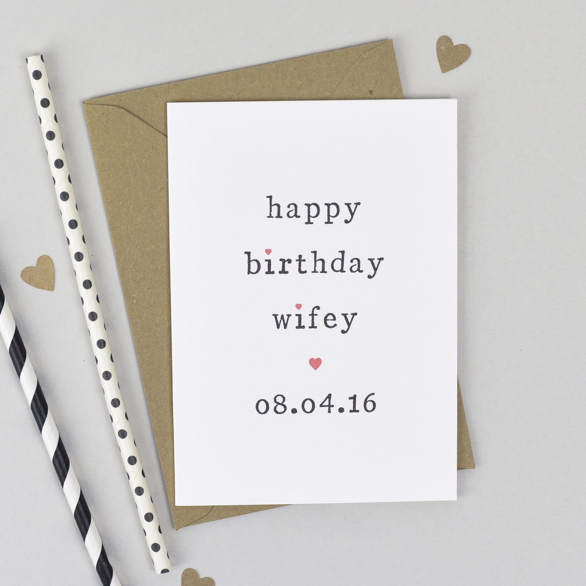 Personalised Happy Birthday Hubby Or Wifey Card