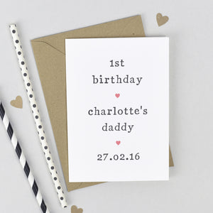 Personalised '1st Birthday As' Card