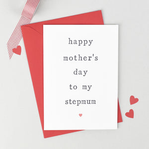 Stepmum Mothers Day Card Red 