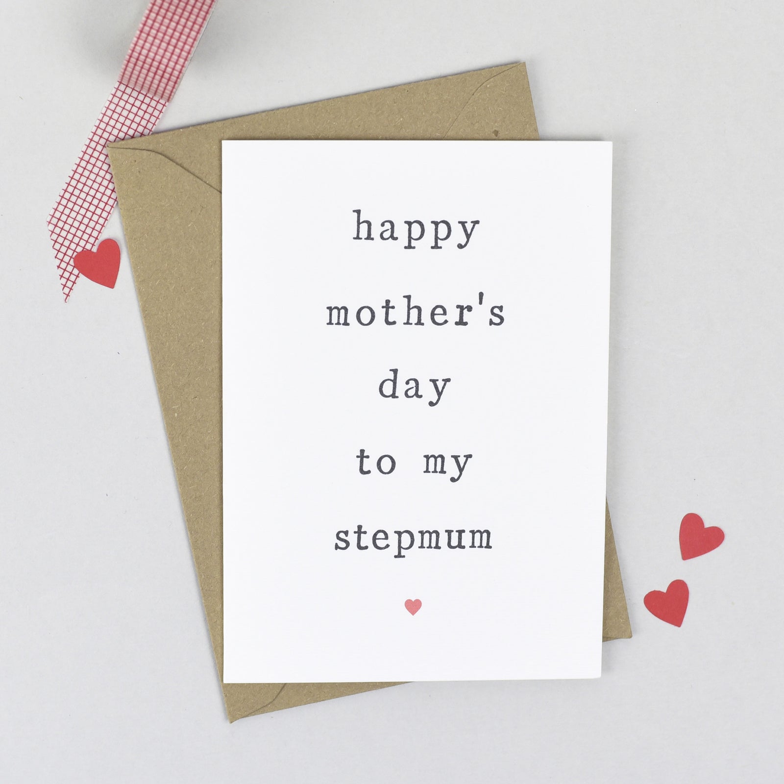 Stepmum Mothers Day Card Red 