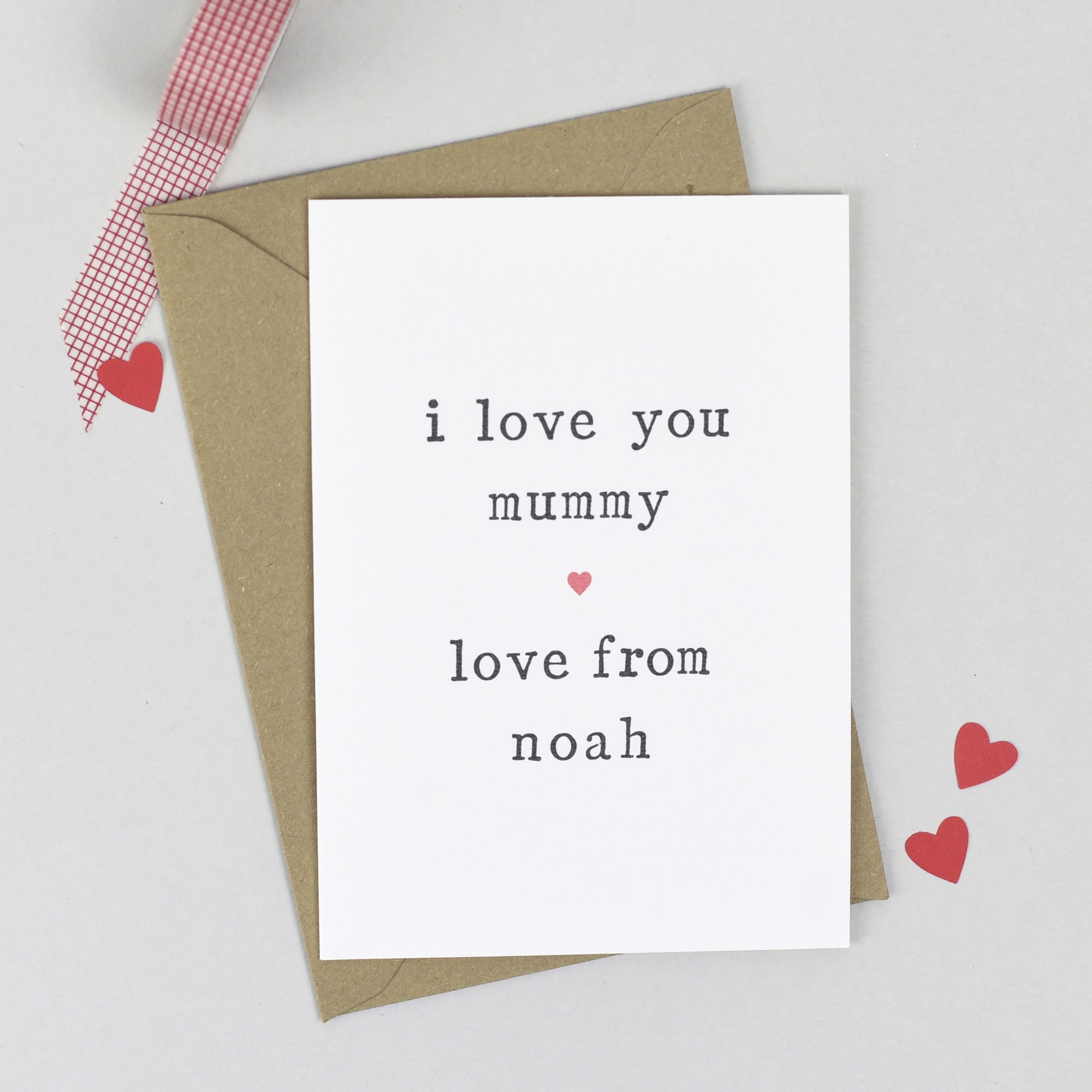 Personalised 'Love You' Mother's Day or Birthday Card