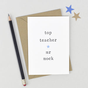 Personalised Top Teacher Card