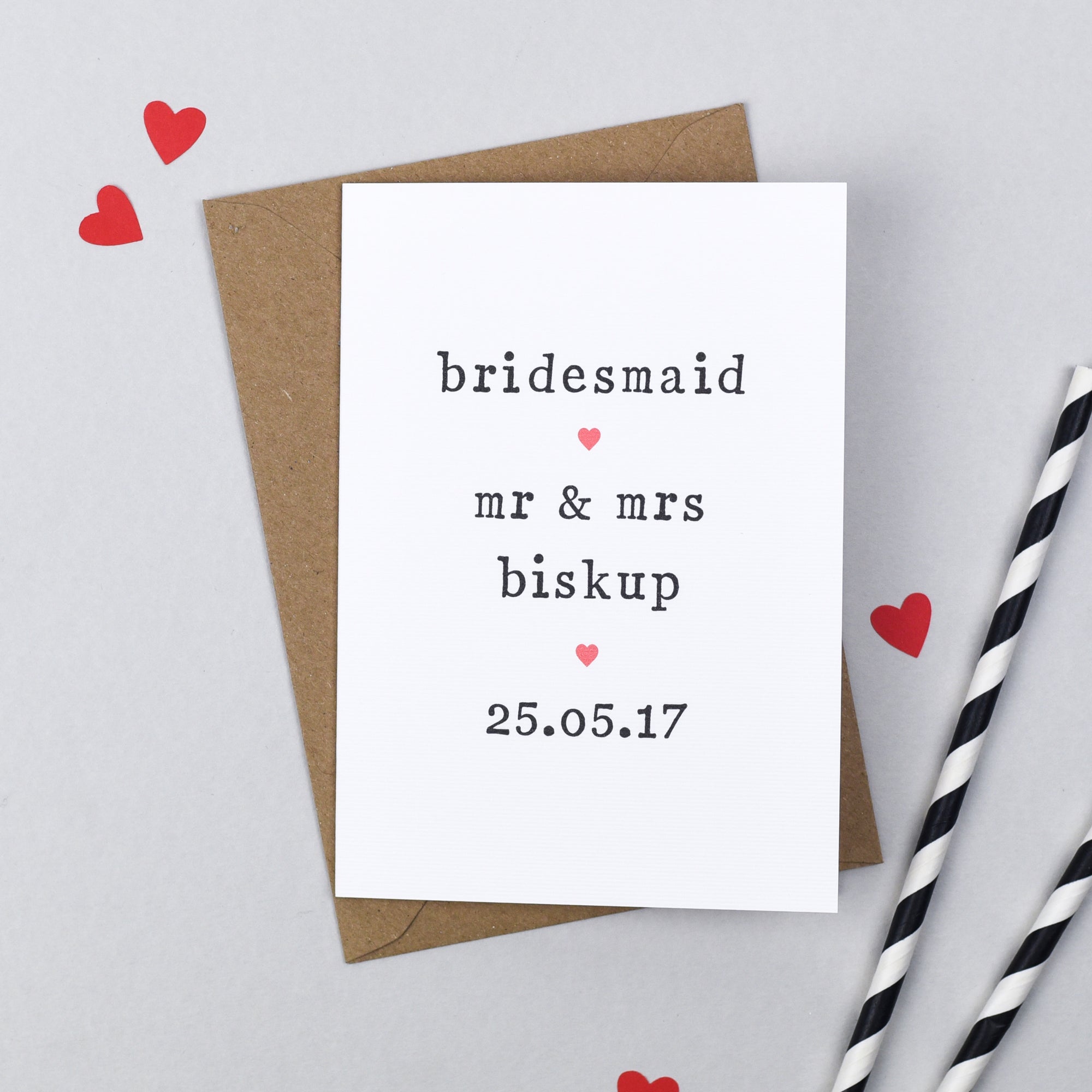 Personalised Bridesmaid Card