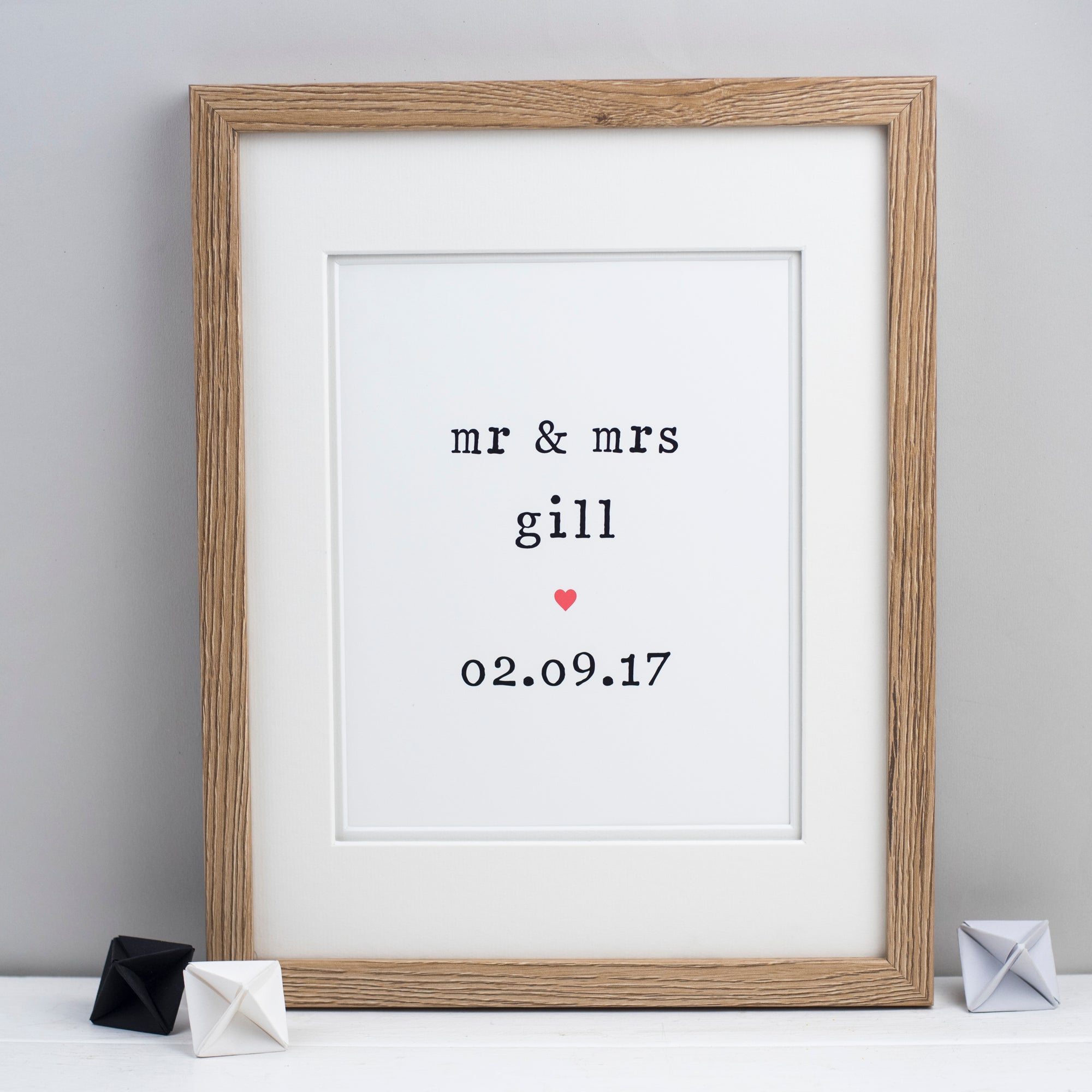 Personalised Mr and Mrs Wedding Unframed Print