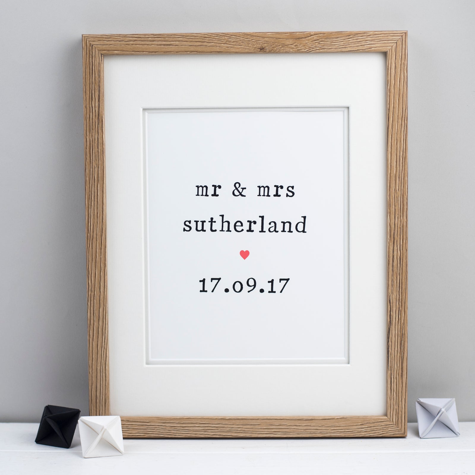 Personalised Mr and Mrs Wedding Unframed Print