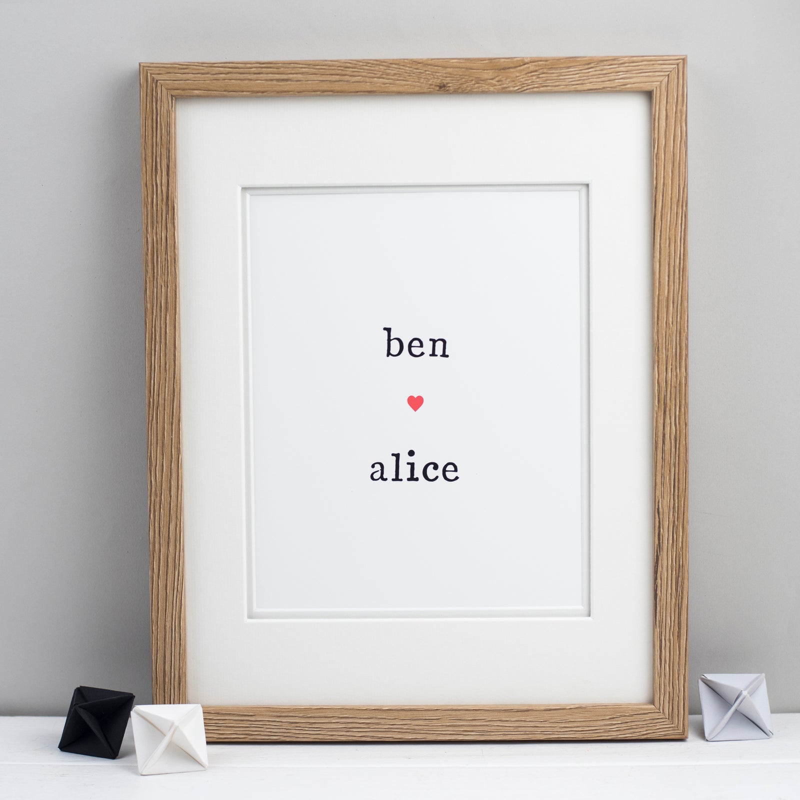 Personalised Love Heart Wedding Unframed Print