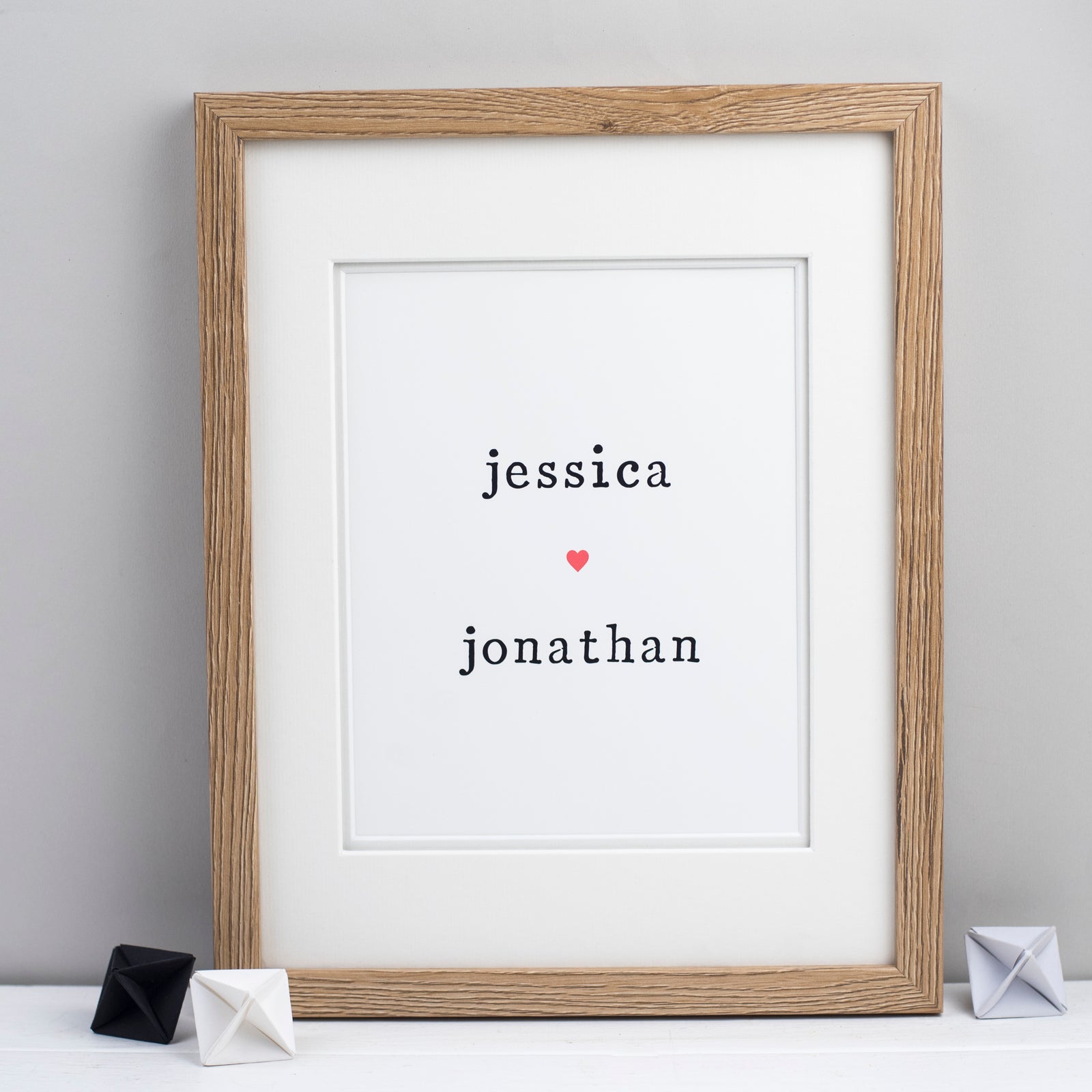 Personalised Love Heart Wedding Unframed Print