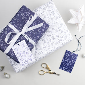 Hand-drawn Star Christmas Gift Wrap Set