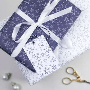 Hand-drawn Star Christmas Gift Wrap Set