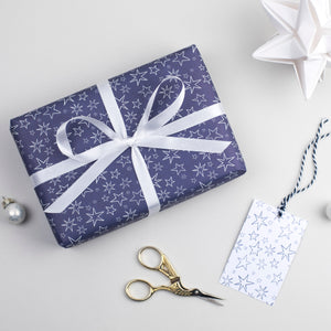 Hand-drawn Star Christmas Gift Wrap Set