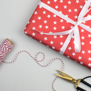 Red Star Christmas Gift Wrap Set