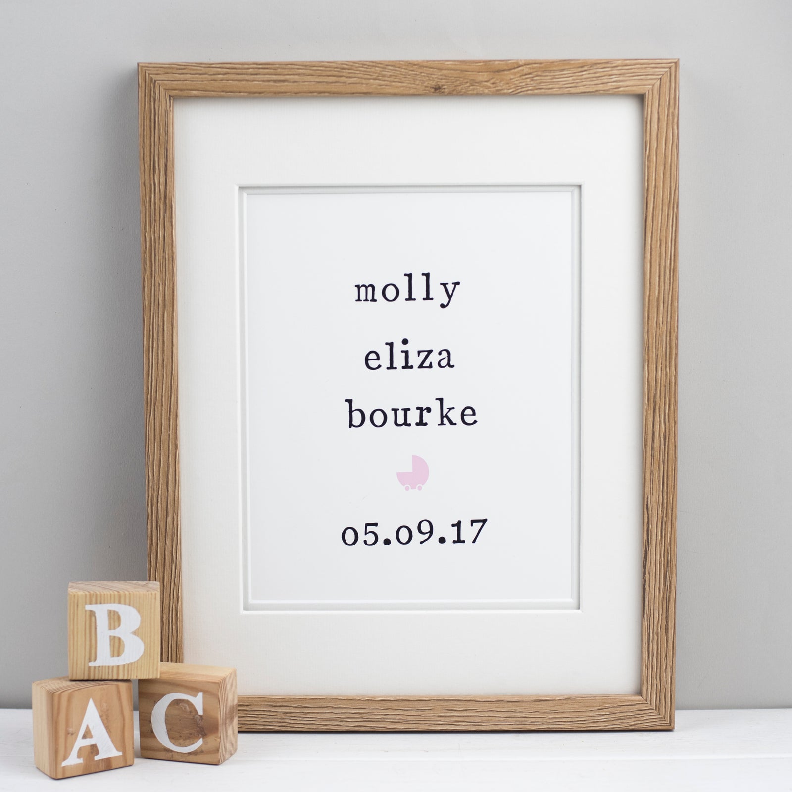 Personalised Unframed New Baby Print