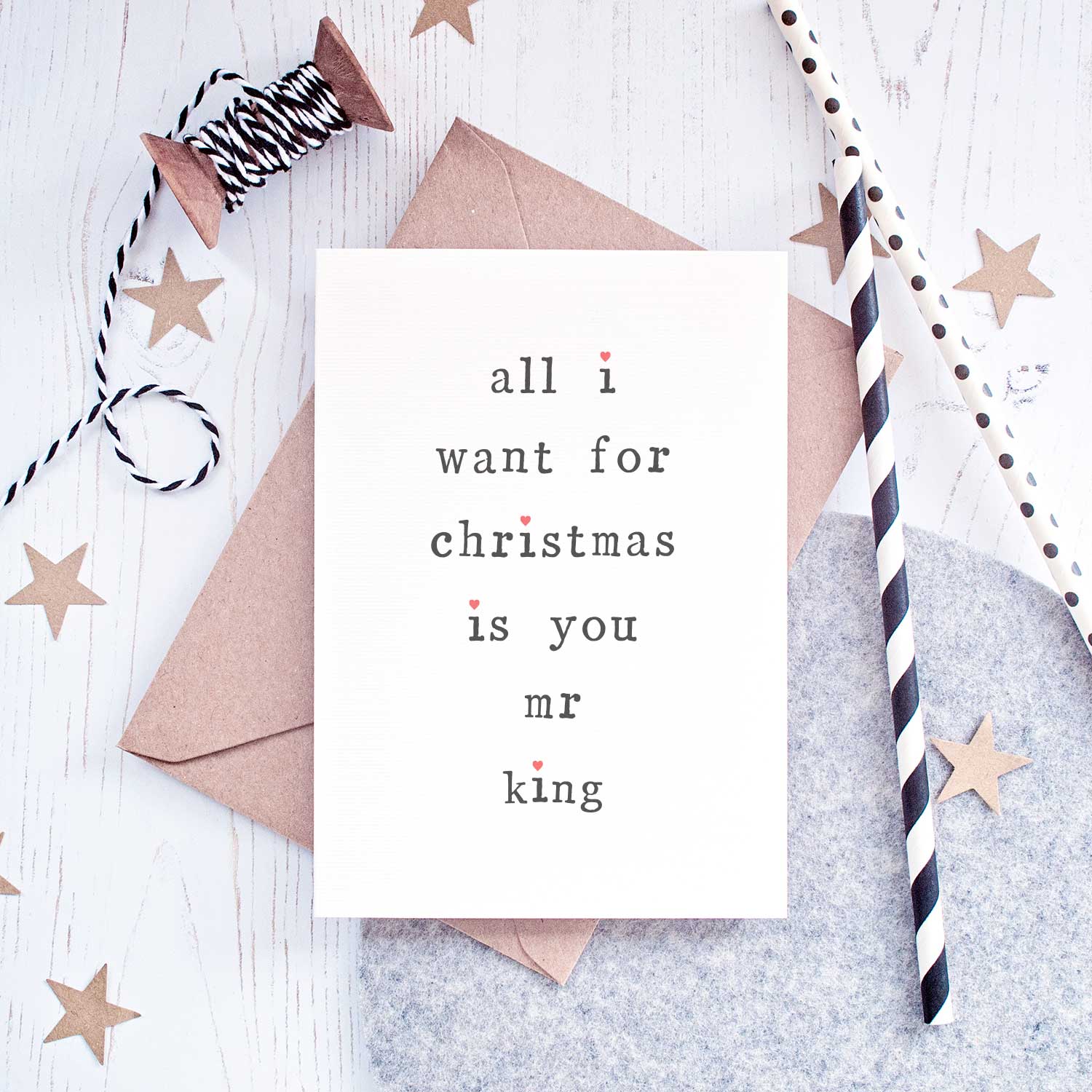 Personalised 'All I want' Christmas Card