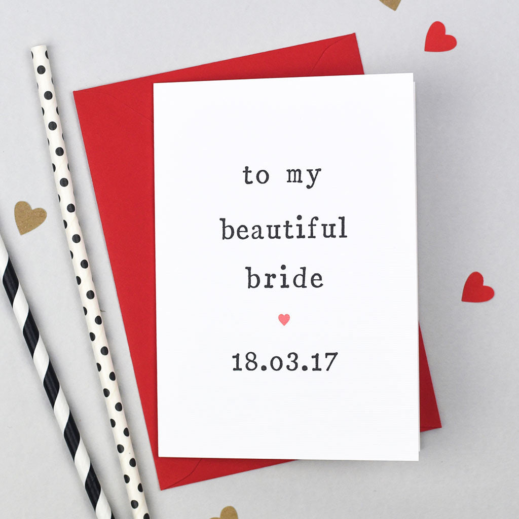 Beautiful Bride or Handsome Groom Wedding Card