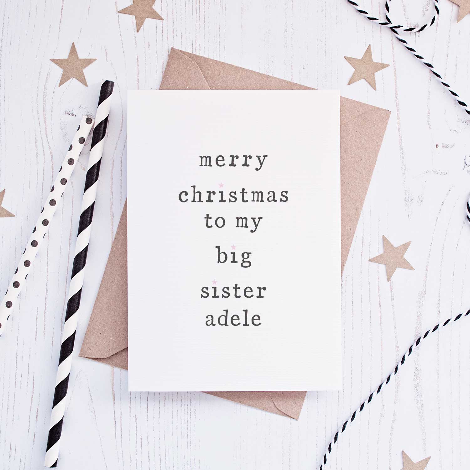 Personalised 'Happy Christmas to my' Sibling Card