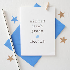 Personalised Christening Or New Baby Card